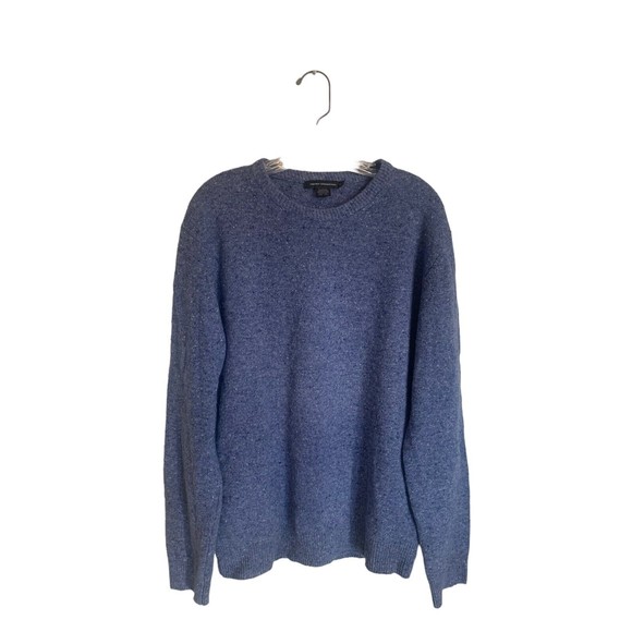 French Connection Mens Sweater Blue Lambs wool Blend Crewneck Sz Large - Picture 1 of 11